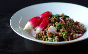 Red rice and radish greens - Roots & Wren