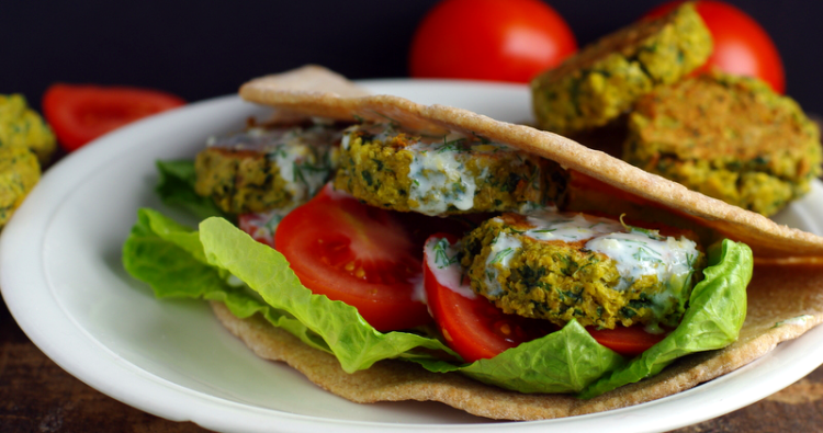 Falafel with dill buttermilk dressing